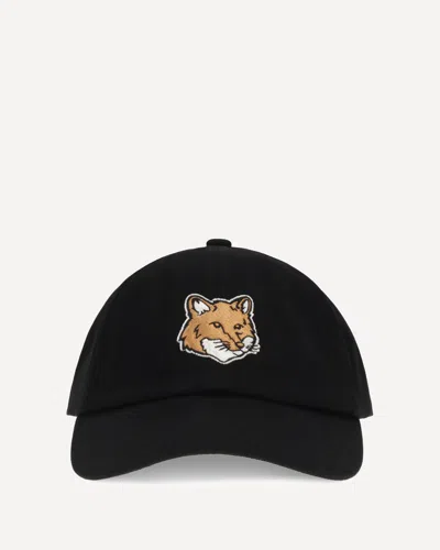 Maison Kitsuné Natural Fox Baseball Hat In Black
