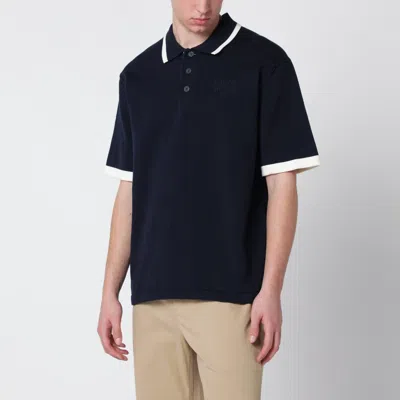 Maison Kitsuné Cotton Knit Comfort Polo For Men In Blue