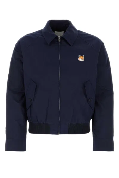 MAISON KITSUNÉ NAVY BLUE COTTON BLEND JACKET