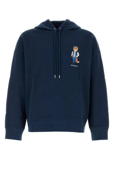 Maison Kitsuné Maison Kitsune Navy Blue Cotton Oversize Sweatshirt