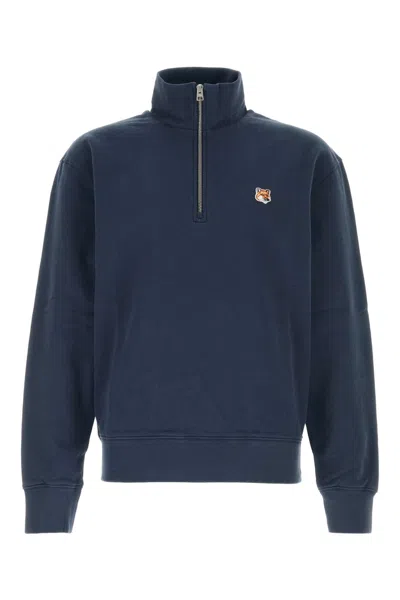 Maison Kitsuné Navy Blue Cotton Sweatshirt