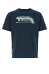 Maison Kitsuné Navy Blue Cotton T-shirt In Deep Navy