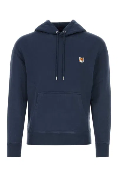 MAISON KITSUNÉ NAVY BLUE COTTON SWEATSHIRT