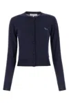 Maison Kitsuné Merino Wool Cardigan With Embroidered Fox Patch