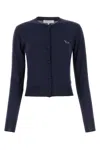 Maison Kitsuné Navy Blue Wool Cardigan In Blue