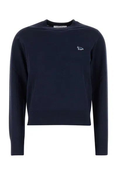 Maison Kitsuné Navy Blue Wool Sweater