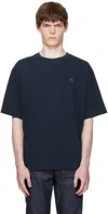Maison Kitsuné Navy Bold Fox Head Patch Oversized T-shirt In Multi