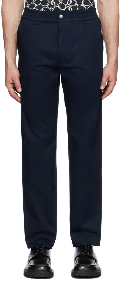 Maison Kitsuné Navy Casual Trousers In P476 Ink Blue