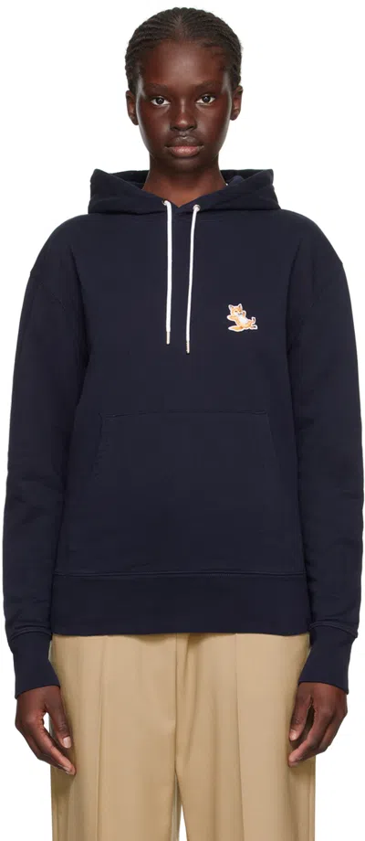Maison Kitsuné Navy Chillax Fox Patch Hoodie