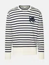 Maison Kitsuné White & Navy Fox Head Sweater In Navy