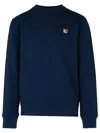 Maison Kitsuné Fox Logo-patch Sweatshirt In Blue