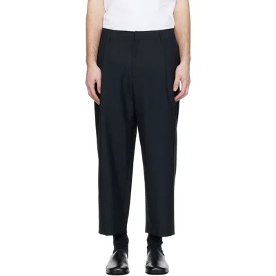Maison Kitsuné Technical Fabric Pants Cropped Relaxed Waist In Black