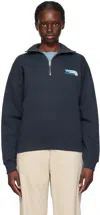 Maison Kitsuné Navy Flash Fox Sweatshirt In P492 Deep Navy