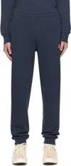 Maison Kitsuné Navy Fox Head Regular Sweatpants In P476 Ink Blue