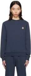 MAISON KITSUNÉ NAVY FOX HEAD REGULAR SWEATSHIRT