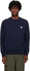Maison Kitsuné Logo Sweatshirt In P480 Navy