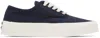 Maison Kitsuné Navy Laced Sneakers In P480 Navy