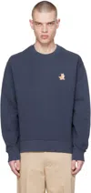 Shop Maison Kitsuné Navy Speedy Fox Sweatshirt In P476 Ink Blue