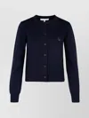 Maison Kitsuné Merino Wool Cardigan With Embroidered Fox Patch