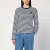 Maison Kitsuné Bold Fox Head Patch Multi Stripes Regular Ls Tee-shirt
