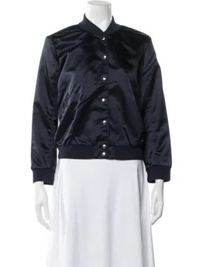 Pre-owned Maison Kitsuné Nylon Bomber Jacket In Blue