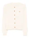 Maison Kitsuné Profile Fox-embroidered Button Cardigan In White