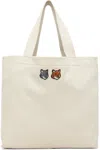 Maison Kitsuné Off-white Double Fox Head Tote