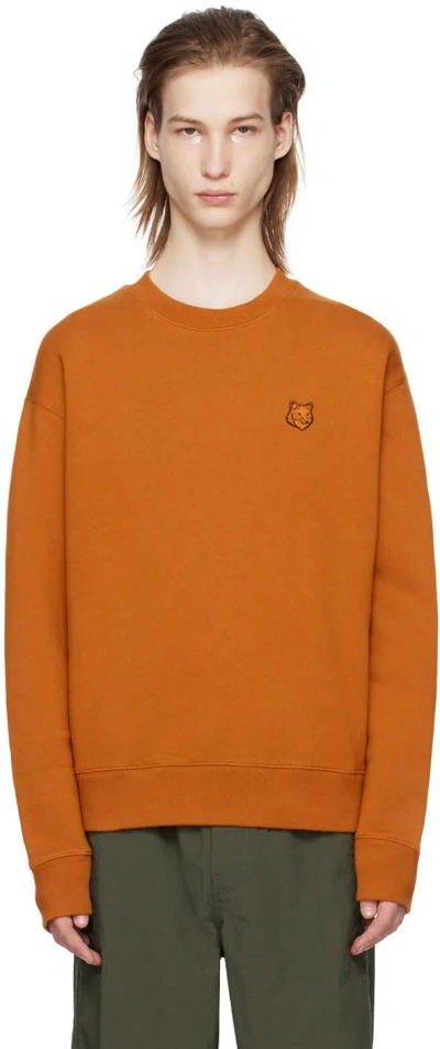 Maison Kitsuné Orange Bold Fox Head Sweatshirt In P261 Tobacco