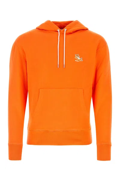 MAISON KITSUNÉ ORANGE COTTON SWEATSHIRT