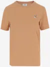 Maison Kitsuné Cotton T-shirt With Fox Patch In Orange