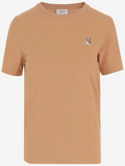 MAISON KITSUNÉ ORANGE LOGO CREWNECK T-SHIRT