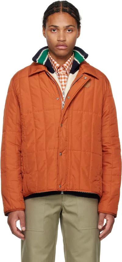 Maison Kitsuné Orange Quilted Blouson Jacket In P270 Sequoia