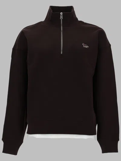 Maison Kitsuné Organic Cotton Women's Sweatshirt - Ss26 In Brown