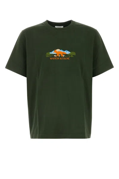 Maison Kitsuné Outdoor Profile Fox Comfort Tee-shirt-xl Nd Maison Kitsune Male In Green