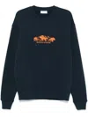 Maison Kitsuné Navy Outdoor Profile Fox Comfort Sweatshirt In Blue