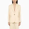 Maison Kitsuné Single-breasted Cream Cotton Jacket In White