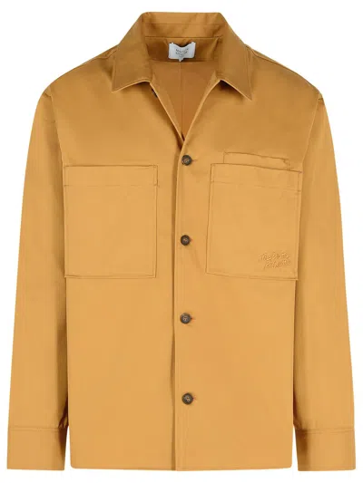 Maison Kitsuné 'cotton Shirt With Front Pockets And Long Sleeves' In Beige