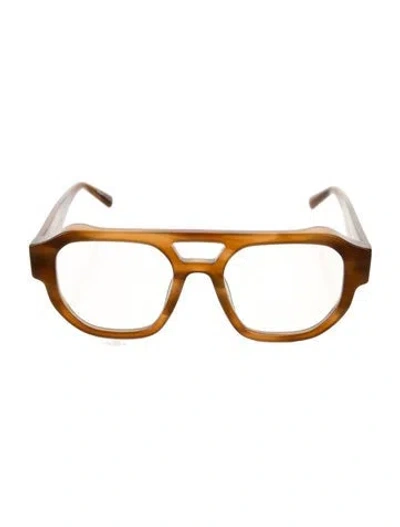 Pre-owned Maison Kitsuné Oversize Eyeglasses In Brown