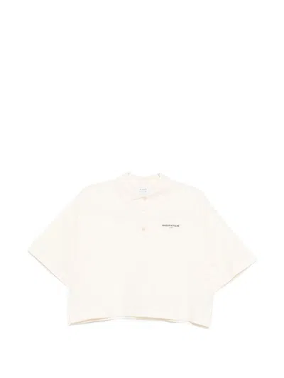 Maison Kitsuné Oversized Cotton Polo Shirt In Neutral