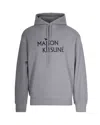 Maison Kitsuné Oversized Grey Cotton Hoodie With Adjustable Hood In Gray