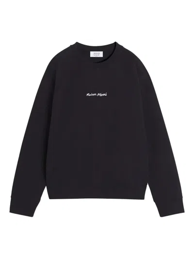 Maison Kitsuné Oversized Handwriting Graphic Sweater For Men In Black