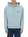 Maison Kitsuné Bold Fox Head Hooded Sweatshirt In Baby Blue