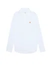 Maison Kitsuné Fox Patch Long-sleeved Oxford Shirt In Blue