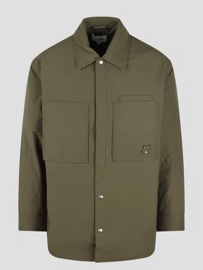 Maison Kitsuné Padded Overshirt In Green