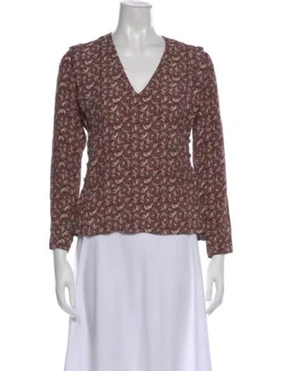 Pre-owned Maison Kitsuné Paisley Print V-neck Top In Multi