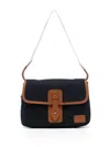 Maison Kitsuné Palais Royal Cotton Shoulder Bag In Blue