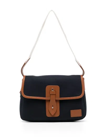 Maison Kitsuné Palais Royal Cotton Shoulder Bag In Blue