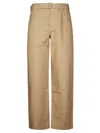 Maison Kitsuné Relaxed-fit Trousers With Belt And Embroidered Detailing