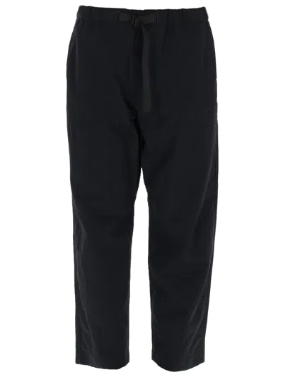 Maison Kitsuné Neutrals Relaxed Cropped Technical Polyamide Pants In Black