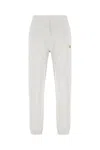 Maison Kitsuné Cotton Joggers With Back Pocket And Elastic Waistband In Lightgreymelange